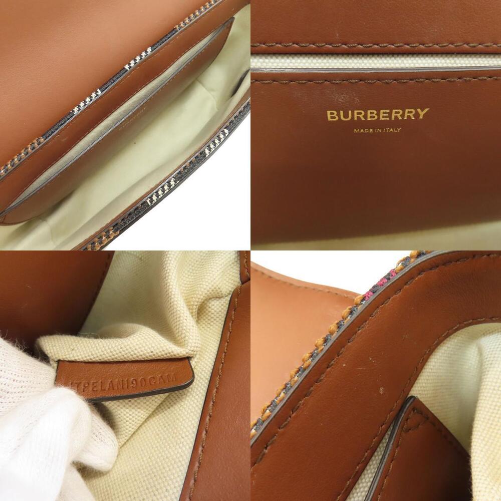 Burberry Check Shoulder Bag Canvas Leather - Picture 5 of 11